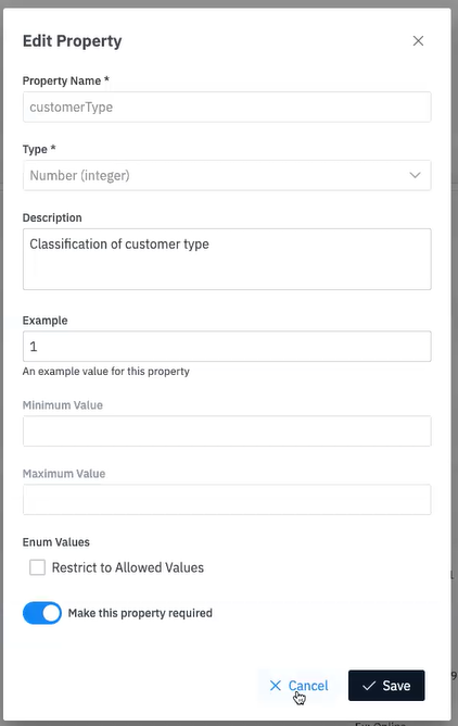 modal dialog to edit any individual property