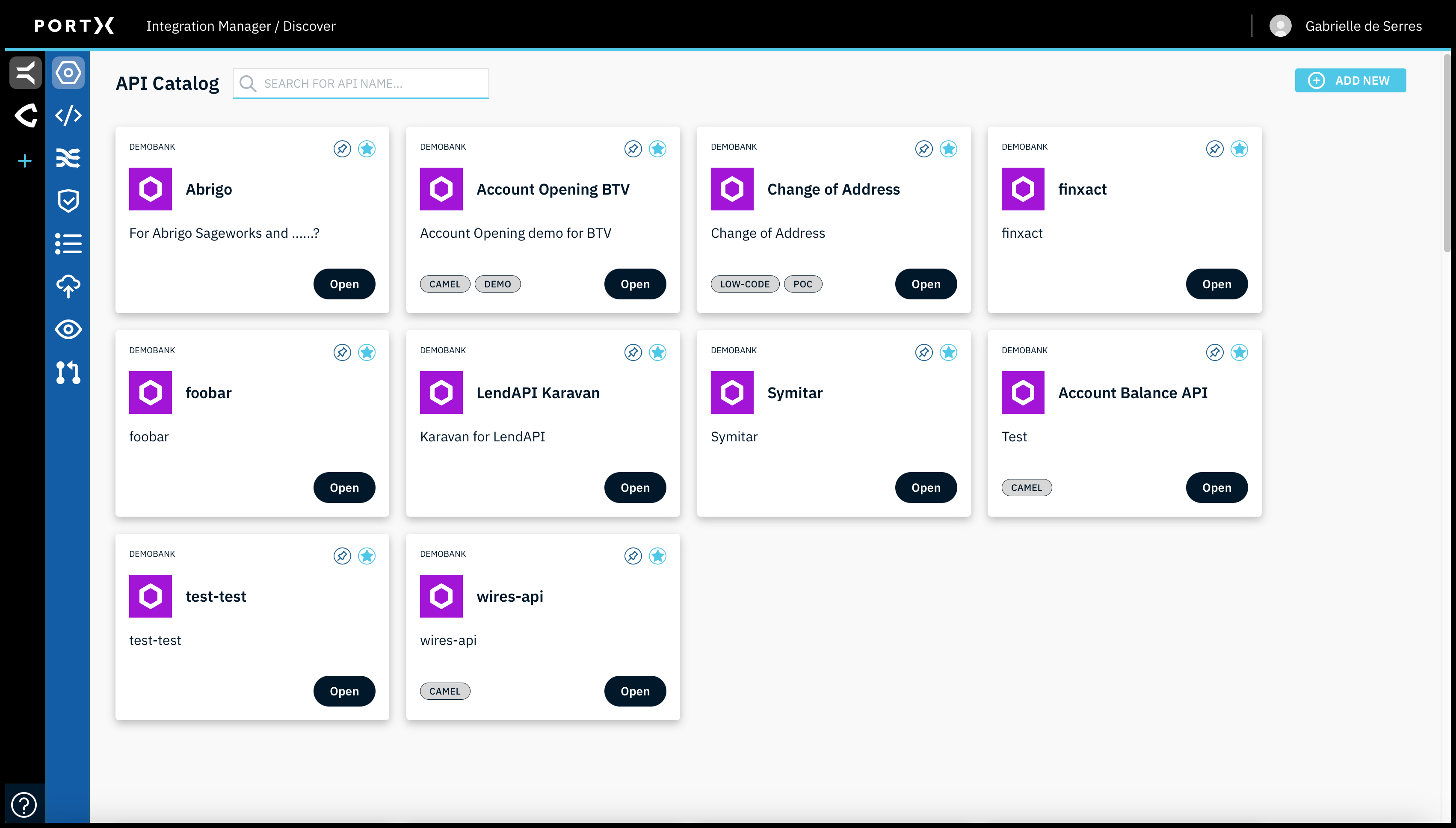 Figure 2. The Discover Module Main Page which is the API Catalog Page