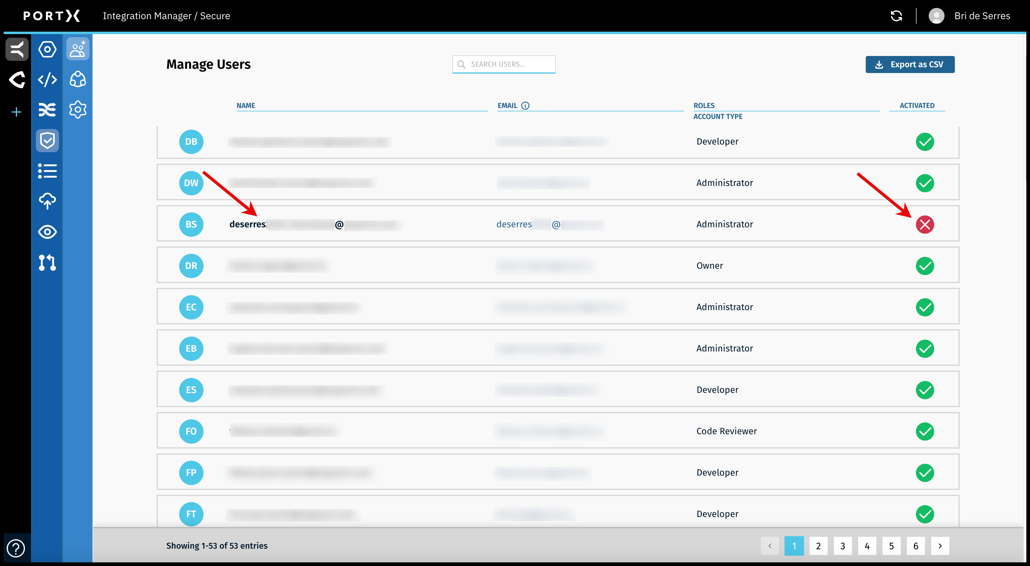 Figure 41. The Secure Module—Manage Users Page—Select and Open User Record
