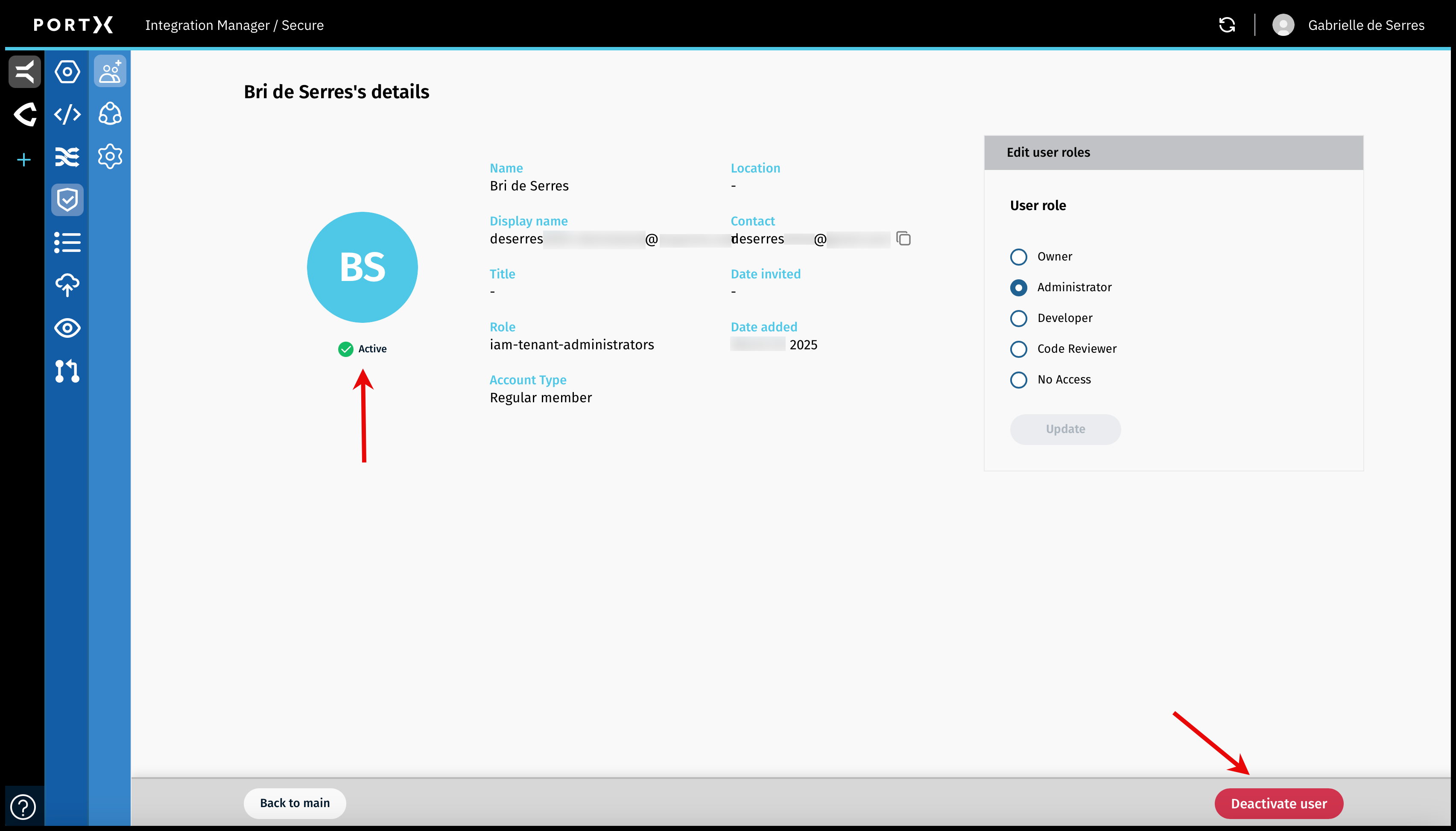 Figure 36. The Secure Module—Manage Users Page—Select and Open User Record
