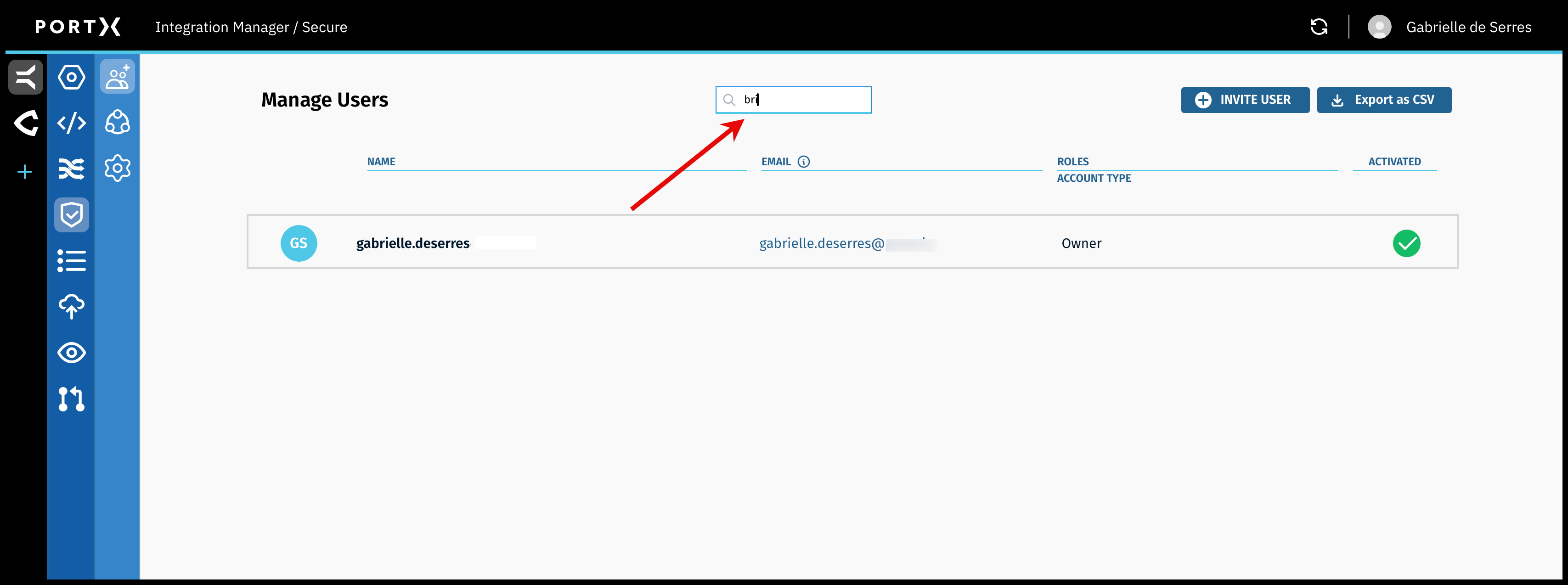 Figure 24. The Secure Module—Manage Users Page—Search Results